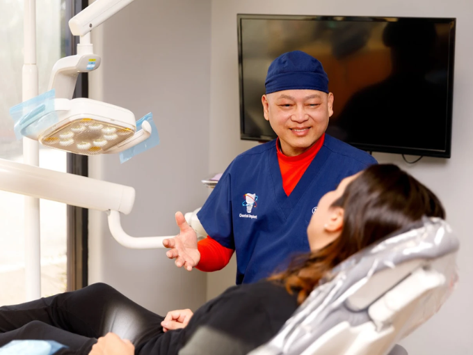 ascend dental studio happy Patient with dentist